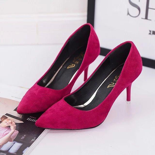 2024 Women Shoes Pointed Toe Pumps Patent Dress Shoes High Heels Boat Shoes 35-42