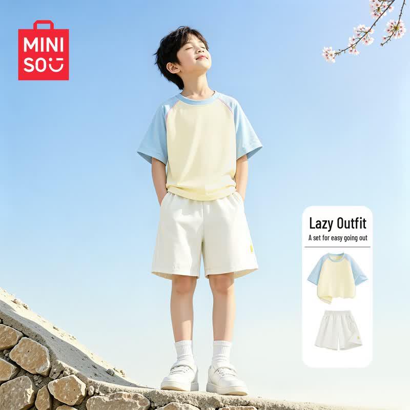 MINISO Boys' Summer Short Sleeve T-Shirt & Shorts Set