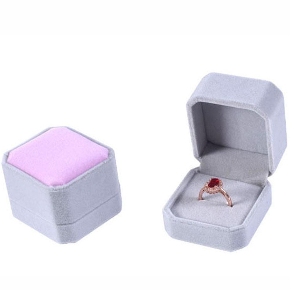 Packaging Box Square Ring Holder Box Storage Organizer Earring Display Case Ring Box Jewelry Box