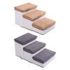 Foldable Pet Stairs 3 Step Foam Dog Cat Step Stairs for High Bed with Storage Box Pet Staircase for Smaller Puppies Cat