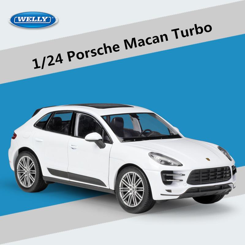AABKP1 WELLY 1:24 Porsche Macan Turbo SUV Alloy Car Model Diecast Metal Toy Vehicles Car Model High Simulation Collection Children Gift