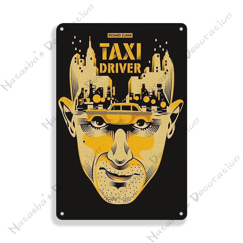 Таксист Классический фильм Металлическая пластина Ретро Металлическая жестяная вывеска Винтажный постер Бар Гараж Металлические знаки Индустриальный декор Настенная тарелка