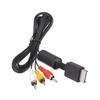 New Black Multi Out Video/Audio Cable Flat 3 RCA AV Cord