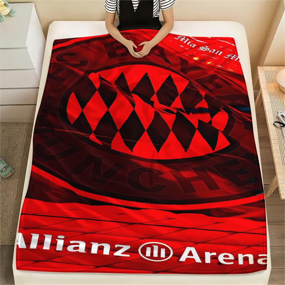 1 шт. Фланелевое одеяло с принтом ФК «Бавария Мюнхен», Высококачественное, для всех сезонов, Декор для дома, Тепло и уют, Идеально для рождественских подарков