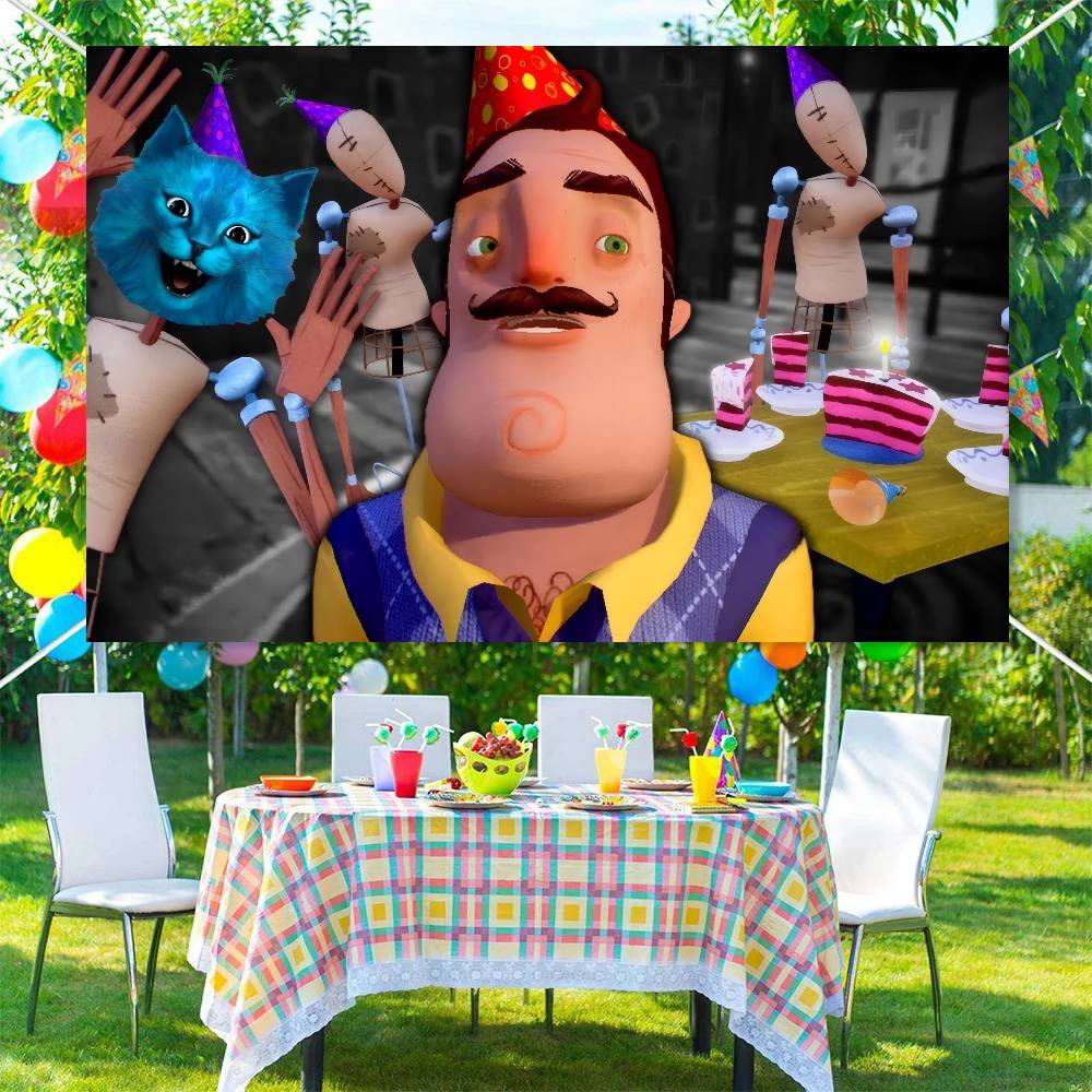 Game HELLO N-NEIGHBOR Photography Backdrops Kids Birthday Photo Background Studio Portraits Photocall Props