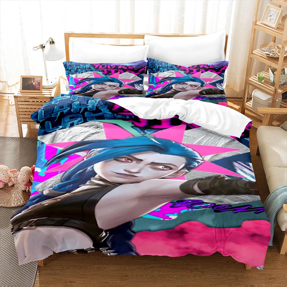 Cartoon Anime Arcane Jinx Bedding Set Bedding Set Comforter Sets Bed Sheets Set King Size Bedding Set Quilt Set Bed Linen