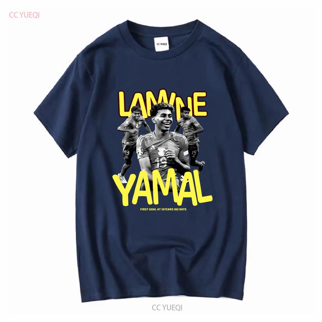 Футболка Lamine Yamal Первый гол в 16 лет 362 дня винтажная Стильная Мягкая уличная одежда Унисекс мужской