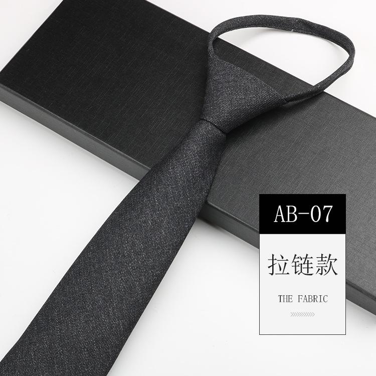 Men'S Tie Easy-Pull Zipper Dress Wedding British Style Blue Gray Knot-Free Hand Tie