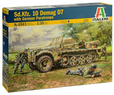 Место Italeri 1/35 Масштаб Немецкий Sd.Kfz.10 Demag D7 Парашютисты Фигурки (4 фигуры) Пластиковый набор для сборки IT6561 (Боевая машина)