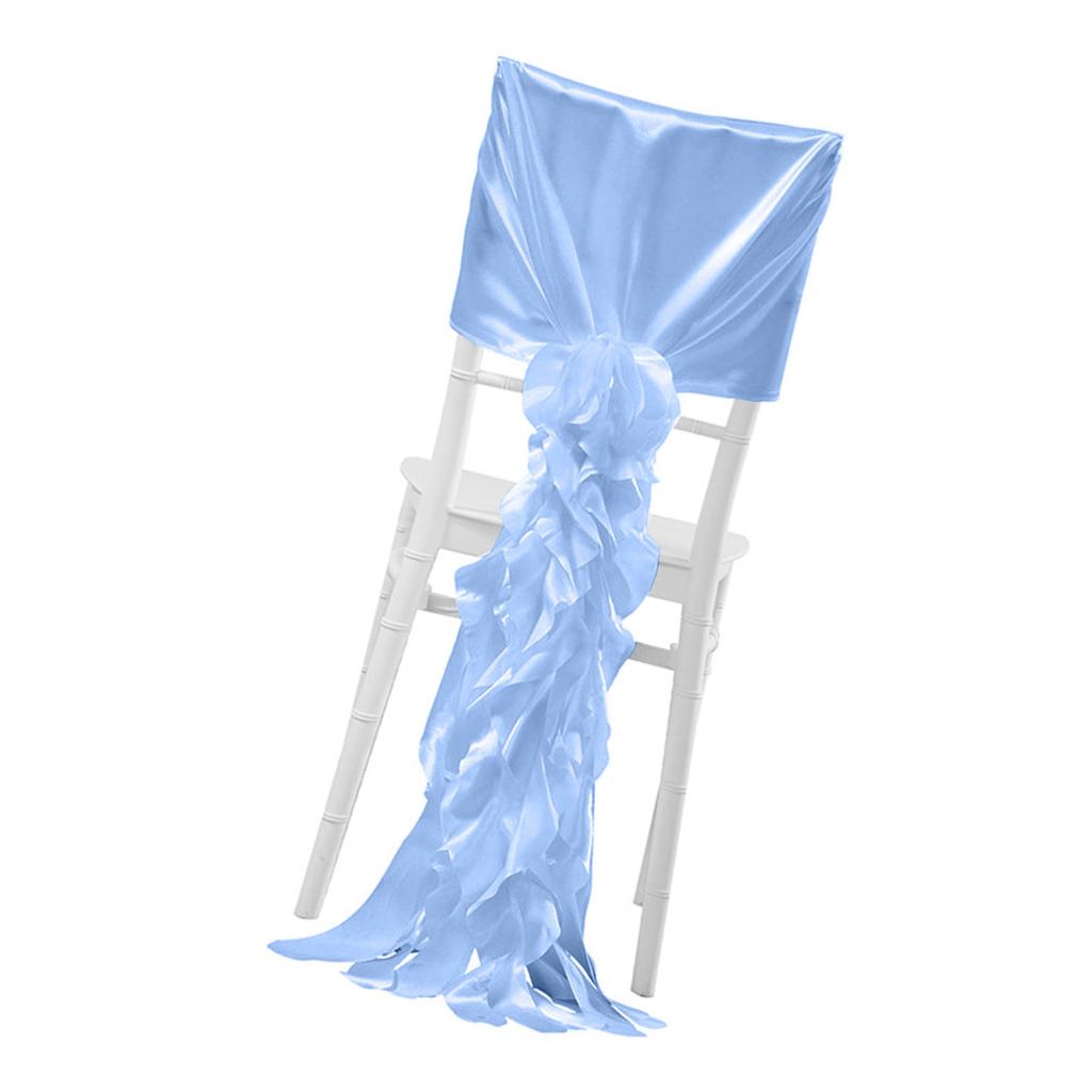 Luxurious Satin Wedding Chair Slipcovers Chiffon Covers with Ruffles for Banquets and Special Occasions