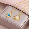 Sun Totem Pendant Stainless Steel Necklaces for Women Chain Jewelry Accessories