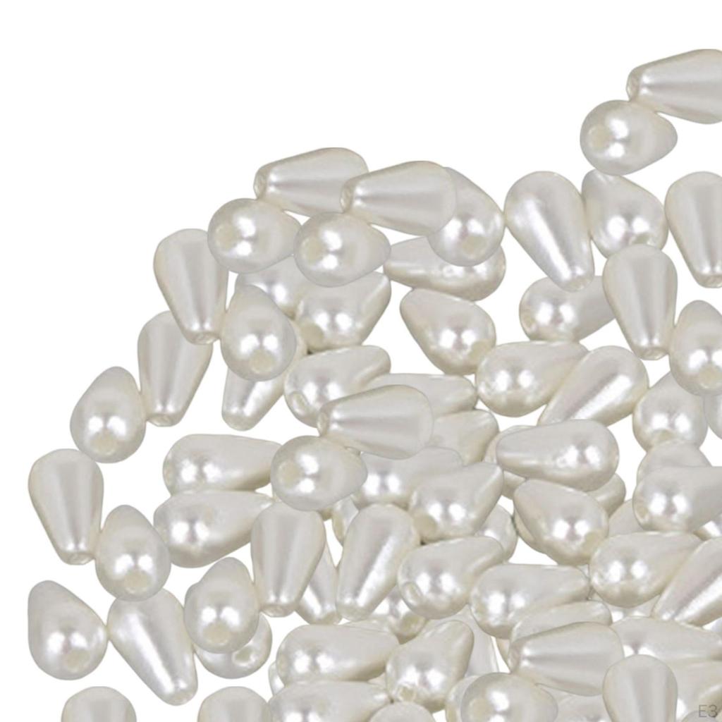Жемчужные бусины, свободный жемчуг, искусственный жемчуг в форме капли, бусины в форме капли с отверстием для ожерелья