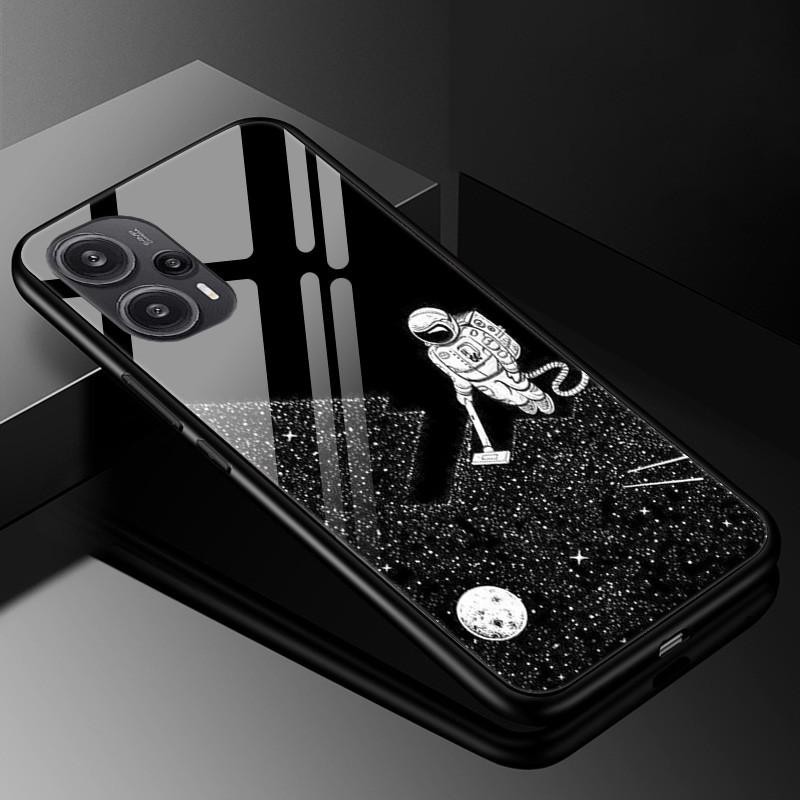 Tempered Glass Phone Case For Xiaomi Poco F5 5G F5Pro Cover Poco F5 Pro Redmi Note 12S 12C 12 4G Luxury Hard Back Bumper PocoF5