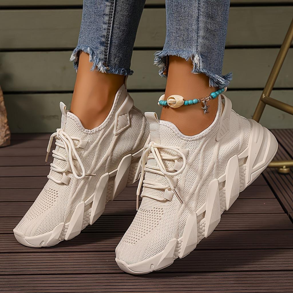 Женские однотонные повседневные спортивные кроссовки Blade с сетчатой шнуровкой, плетением Flight, дышащие кроссовки