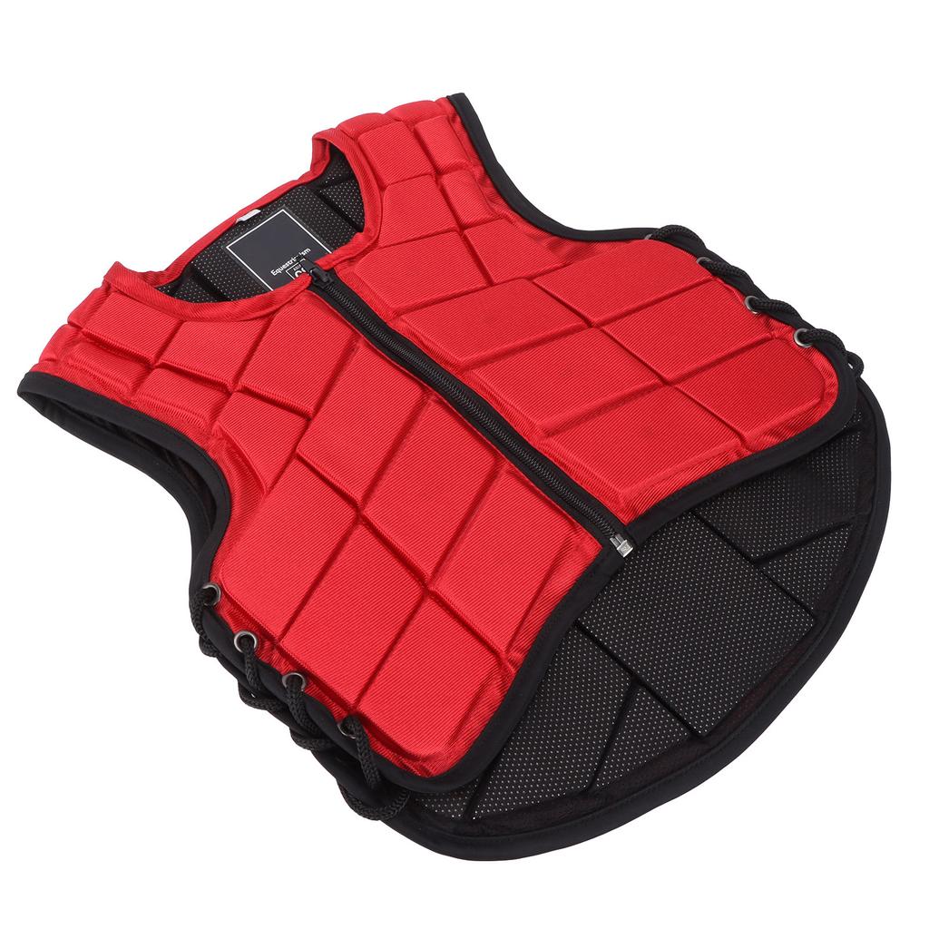 Kids Equestrian Vest Foam Padded Safety Horse Riding Protective Gear Body Protector Red