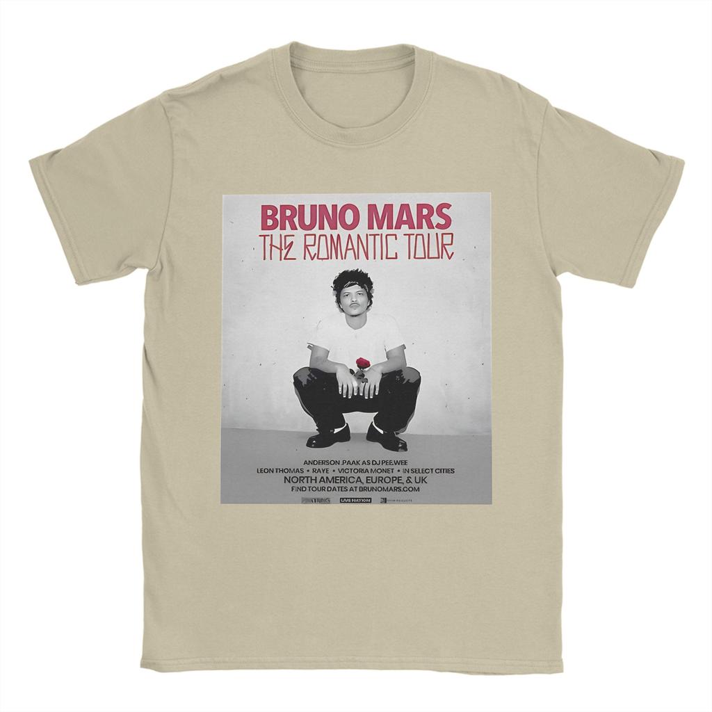 Bruno Mars The RoUnisextic Flower T Shirt Unisex Pure Cotton Novelty TShirts Crew Neck Tee Shirt Short Sleeve Tops Birthday Gift