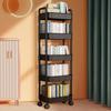 Storage Rack 4-Tier Rolling Cart with Wheels Sturdy Construction Large Capacity Strong Load-bearing Mobile Rack Trolley Bookshelf