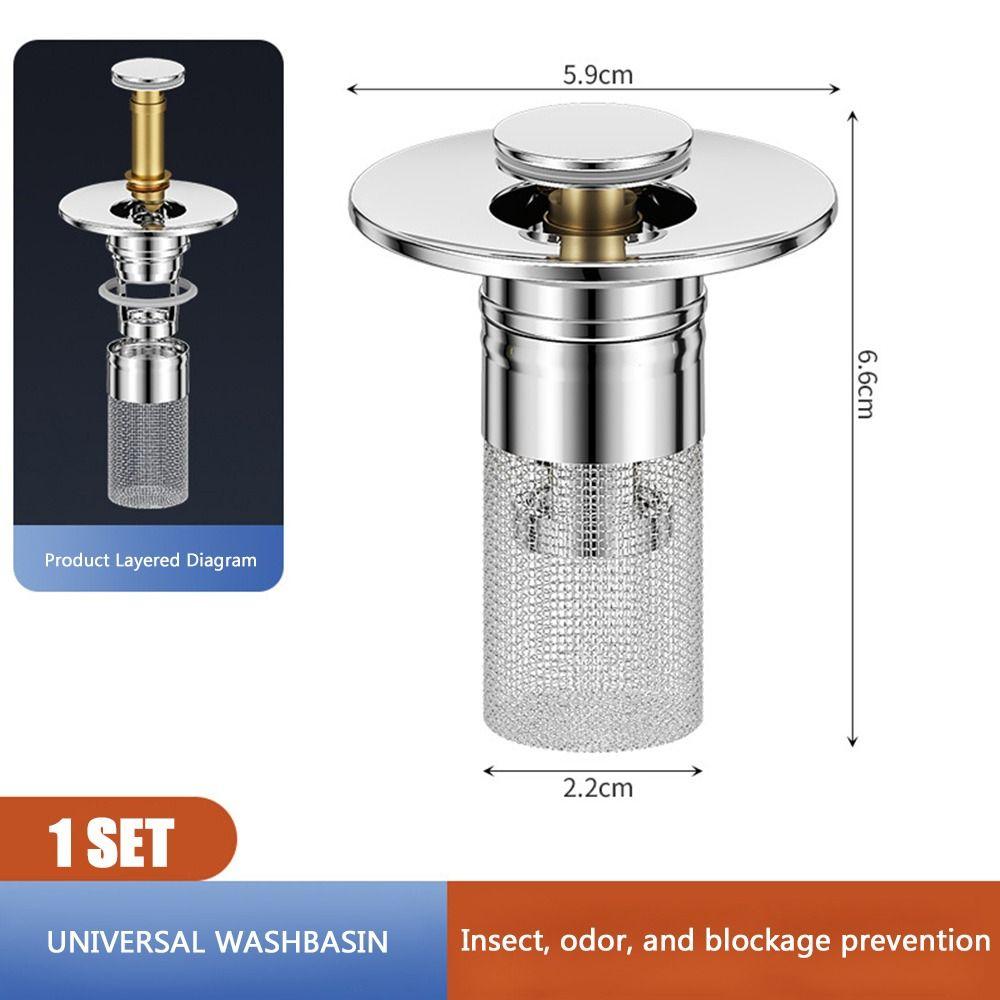 Выдвижной сливной фильтр из нержавеющей стали, ловушка для волос, аксессуар для ванной комнаты с отскоком сердечника для умывальника
