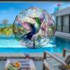 Hummingbird Stained Glass Wind Chime Metal Rotating Garden Decor for Patio Yard Indoor Outdoor No Electricity Needed Colorful Gift Idea