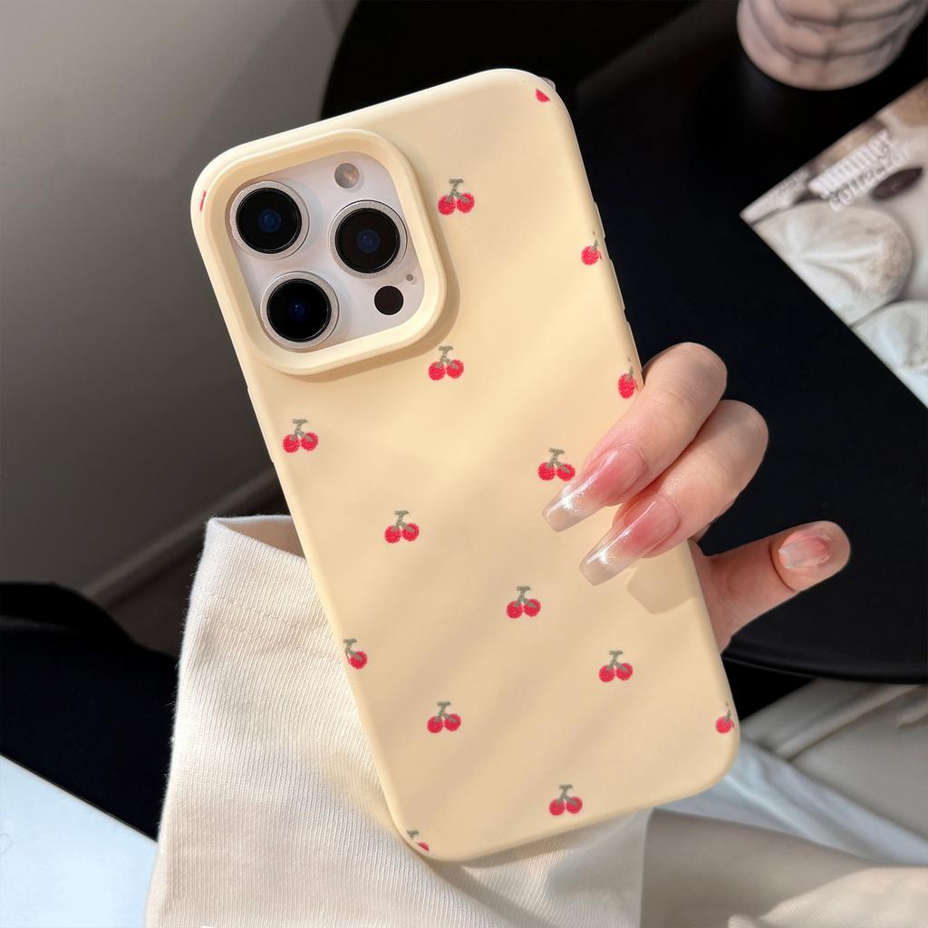 Ins Cherry Pendant for Apple 17 Phone Case 15Pro Max Cute Girl for IPhone 14 All Inclusive 13