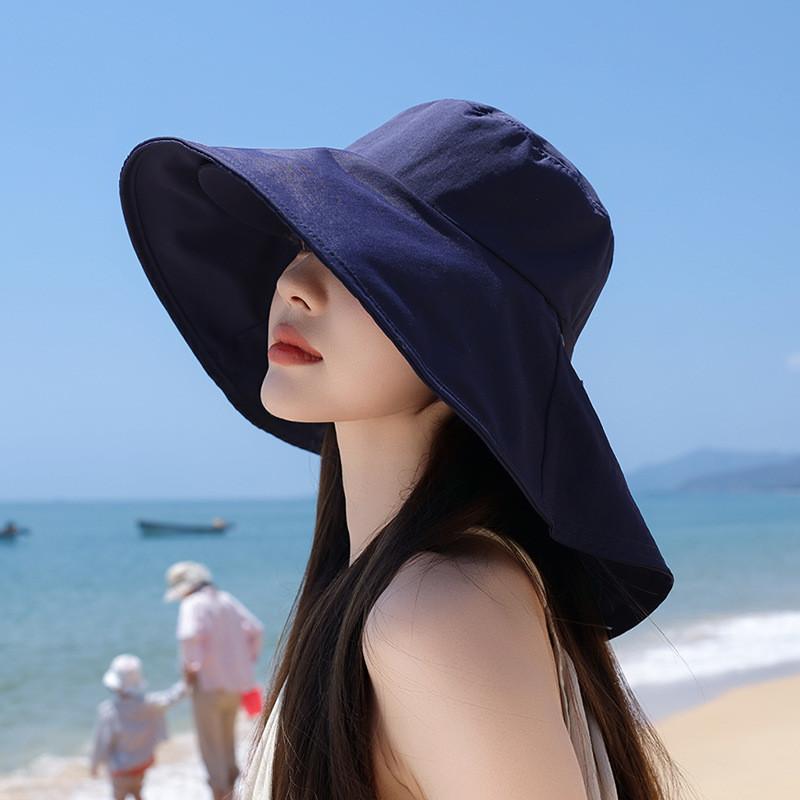 Панама в корейском стиле для улицы с двухслойными полями для защиты от солнца и водонепроницаемости
