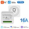 Tuya Мини 16A WiFi Выключатель Приложение Smart Life 2-стороннее управление Модуль автоматизации умного дома Interruptor Работает с Alexa Google Home Alice