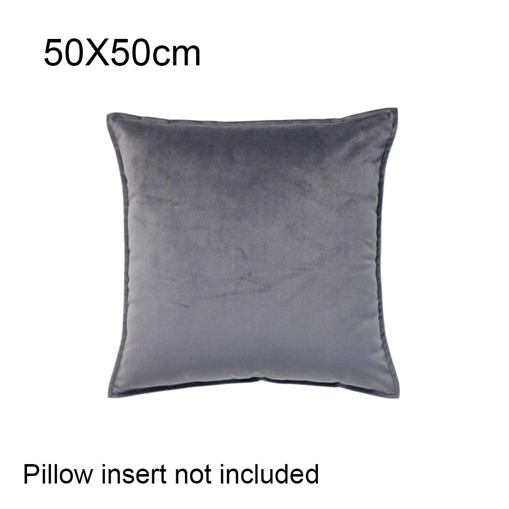 Seat Cushion Cover Solid Color Velvet Replacement Soft Decorative Reusable Zipper Sofa Pillow Case Accessories