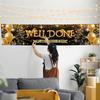 Well Done Congratulations Banner - We Are so Proud of You - Graduation Decorations for Prom - 6 x 1.3ft (Black and Gold)