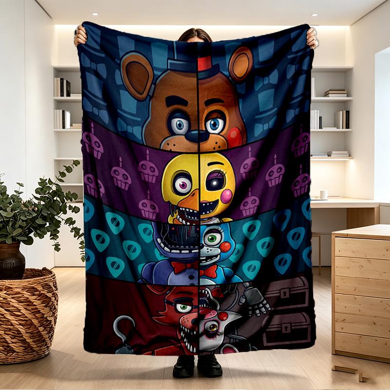 Five Nights at Freddy's Print Blanket - Soft & Comfortable, for Bedroom, Travel, Sofa, Home Decoration - Birthday Christmas Gift for Friend