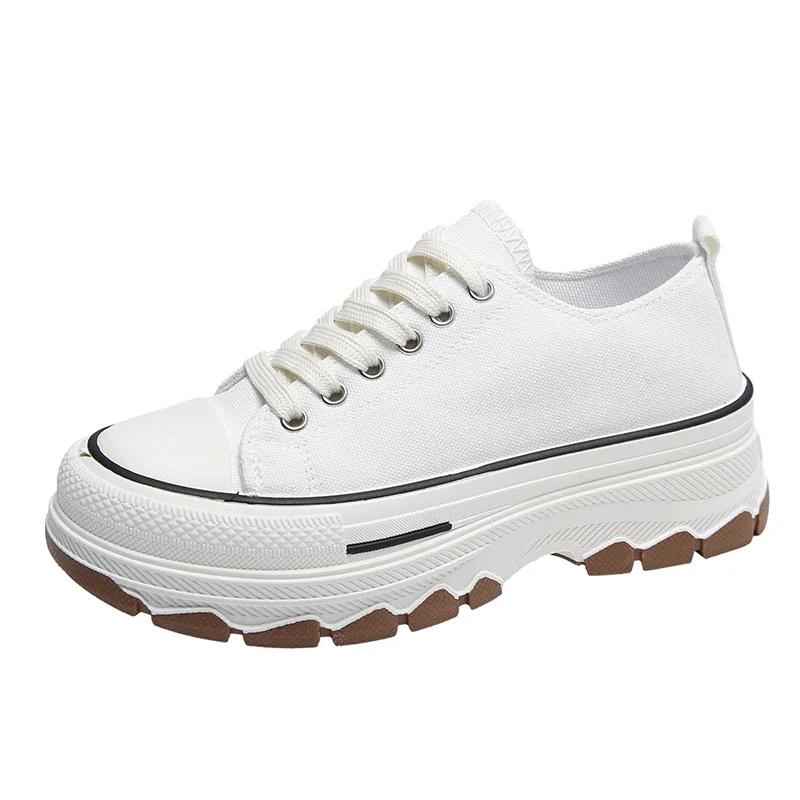 Холщовые туфли Женские кроссовки Обувь на платформе Новая беговая дизайнерская обувь Белая уличная повседневная обувь для ходьбы Балетки Де Мухер
