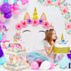 3 Tier Unicorn Cupcake Stand Party Decorations Rainbow Unicorn Birthday Cupcake Holder Dessert Tower for Kids Party Baby Shower Wedding Family, Cute