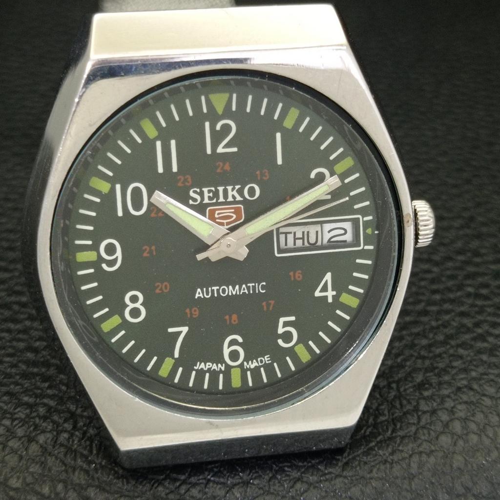 АВТОМАТИЧЕСКИЕ 6309A ВИНТАЖНЫЕ SEIKO 5 ЯПОНИЯ МУЖСКИЕ ЧАСЫ С ЗЕЛЕНЫМ ЦИФЕРБЛАТОМ a701642-5