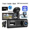 3-линзовый HD видеорегистратор 1080P: Передняя, Внутренняя, Задняя, с многоязычной поддержкой и WIFI