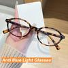 Korean Retro Oval Frame Blue Light Blocking Glasses Women Men Fashion Trendy Anti Blue Ray Plain Eyewear Decorative Eyeglasses
