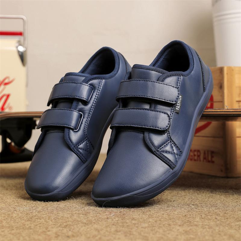 Обувь для больших ног мужская и женская повседневная обувь кожаная поверхность широкая носочная часть обувь для босиком большого размера на липучке мужская широкая повседневная обувь