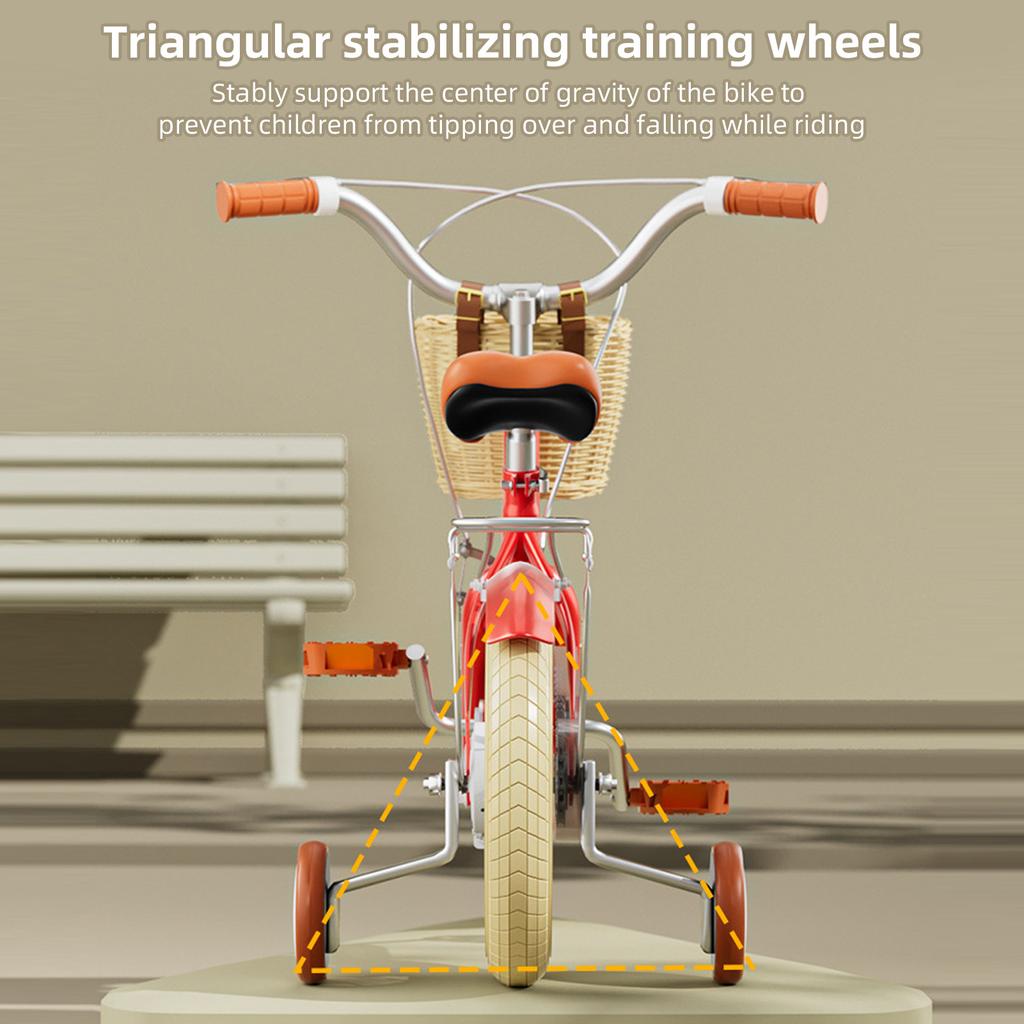 Дети Детские велосипеды для начинающих Обучение с тренировочными колесами Передний Задний тормоз Съемная корзина Детские велосипеды для малышей