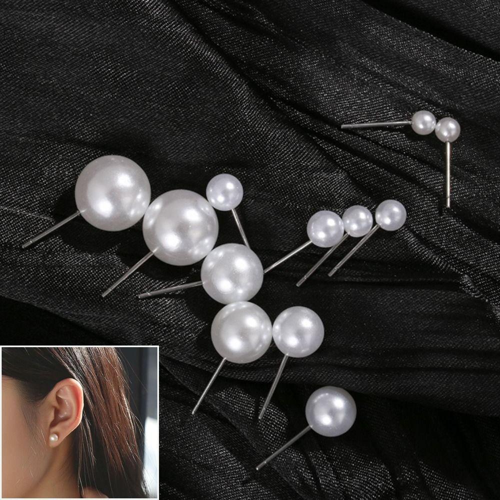 Round Shape Round Ball Earrings 4mm 5mm 6mm 8mm 10mm 12mm Ear Stud New Pearl Earrings Women
