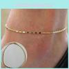 Gold Simple Women Plated Chain Anklet Ankle Bracelet Barefoot Sandal Beach