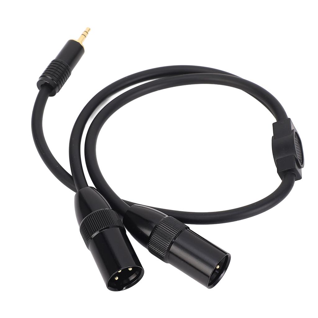 Dual XLR Male to 1 8in TRS Stereo Y Splitter Cable 1.6ft 3.5mm for Portable Media Player Laptop Mixer