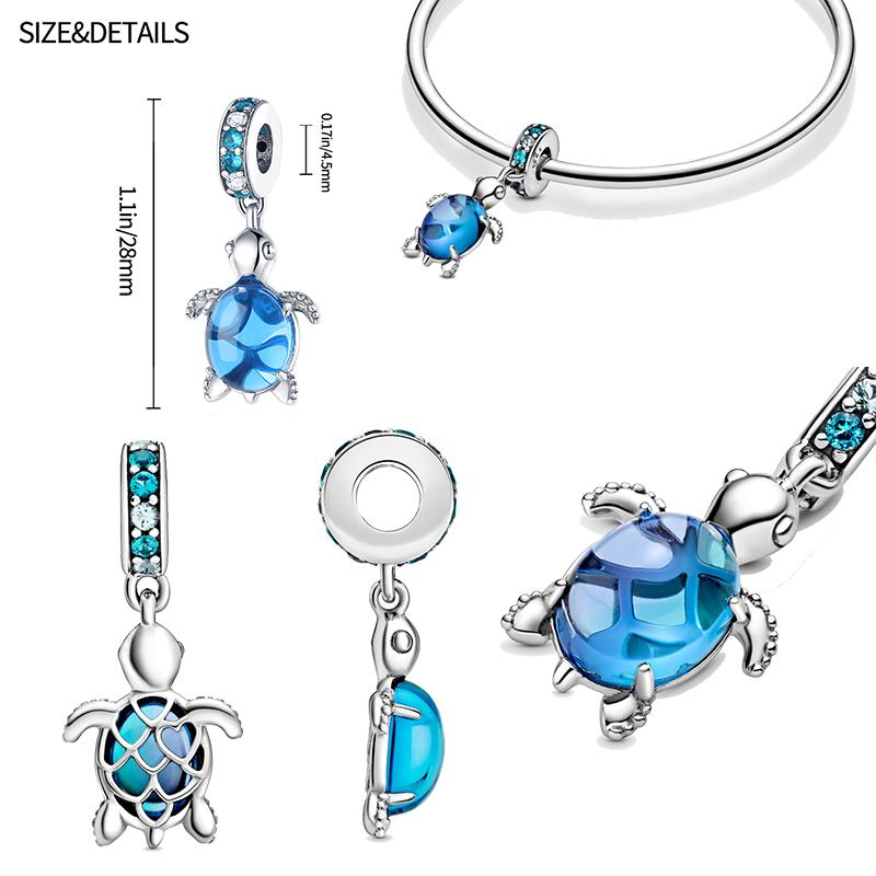 Подвески-хамелеоны, подходят модные оригинальные браслеты, серебро 925 пробы, циркон, осьминог, черепаха, бусина, бабочка, светлячок, подвеска, DIY изготовление ювелирных изделий