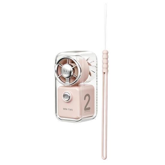 Mini Handheld Fan Transparent Cyber Portable Small Fan with Digital Display 3