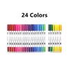 12/24/30pcs Dual Brush Art Markers, Artists Fine and Brush Tip Pen Coloring Markers for Kids Adult Coloring Art Craft Supplies Kit