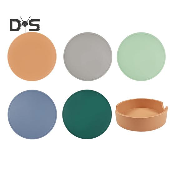 5 шт. силиконовых подставок с держателем, нескользящий коврик под чашку для напитков, утолщенные впитывающие коврики для горячих или холодных напитков, защита мебели, термостойкие