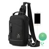 Men Sling Backpack Cross Body Chest Shoulder Bag Rucksack with USB Charging Port Travel Nylon Male Small Rucksack Messenger Bags