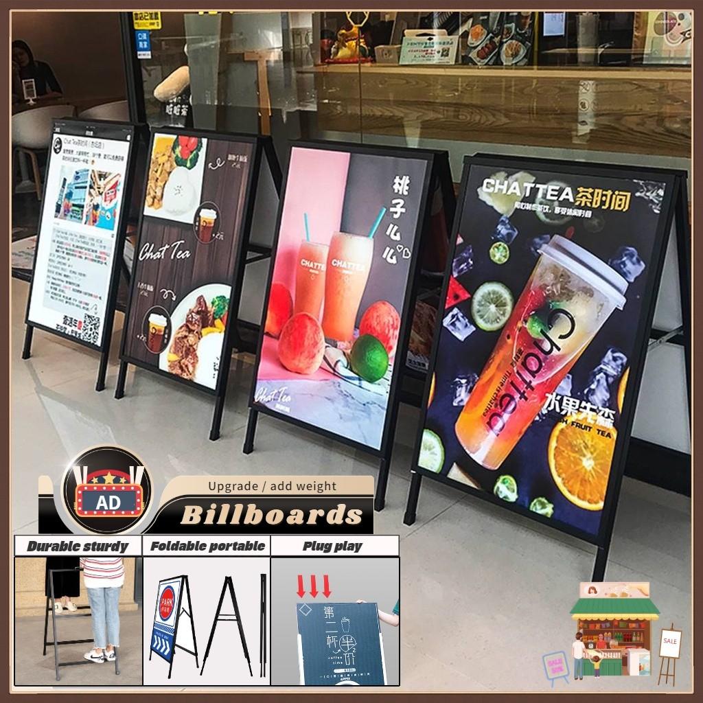 Heavy Duty A Frame Folding Sidewalk Poster Signboard Sign Single/Double Sided A Board Metal Poster Display Stand