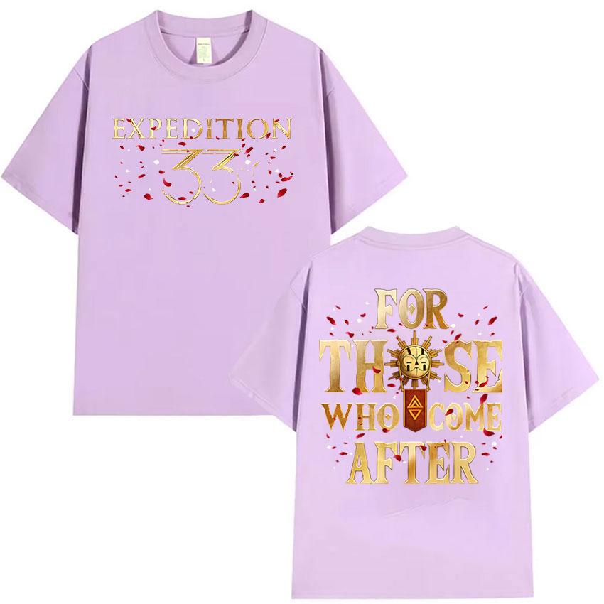 Игровые футболки Clair Obscur Expeditio 33 для тех, кто придет после, мужские и женские, винтажная мода, оверсайз, повседневные, хлопковые