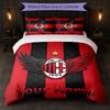 AC Milan Custom Name Text Bedding Set 1 Duvet Cover+2 Pillowcases Soccer Logo Personalized Gift For Special Occasion Bedroom Decor