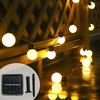 1 шт. светодиодная гирлянда на солнечной батарее, уличные декоративные огни с белыми шарами, подвесные огни для сада, двора, патио, балкона, кемпинга и праздников