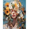 Painting By Number For Adults Modern Flowers Women Picture By Numbers Acrylic Paint On Canvas Home Decors Art 40x50cm/16x20inch Without Frame