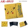 Pokemon Pikachu Print Short Trifold Wallet Snap Coin Purse Cute Cartoon Card Holder Yellow One Size 1 Pack